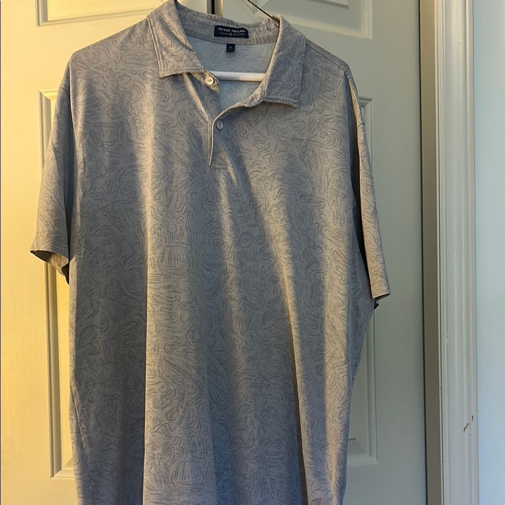 Peter Millar Gray Polo Classic Heathered Design